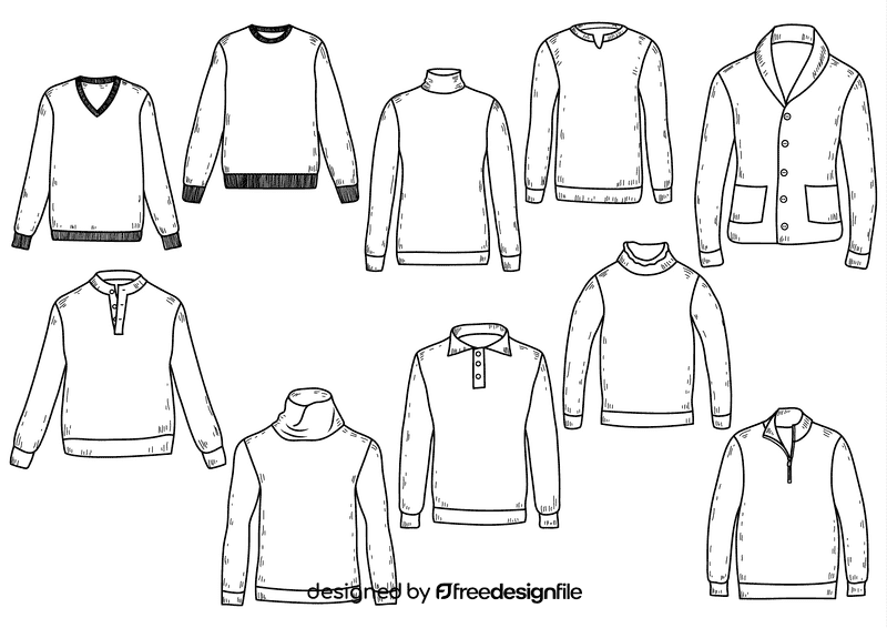 Men sweaters bw all vector