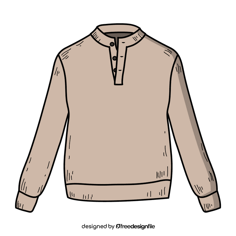 Men button mock neck sweater clipart