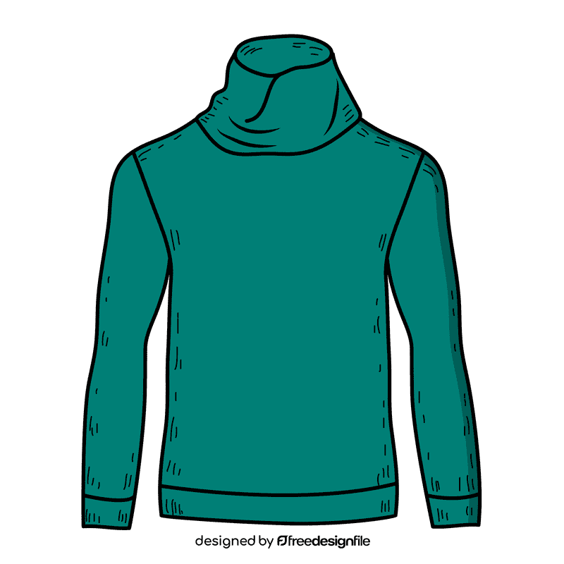 Men cowl neck sweater clipart