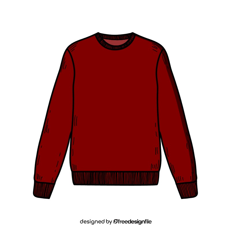 Men crew neck sweater clipart