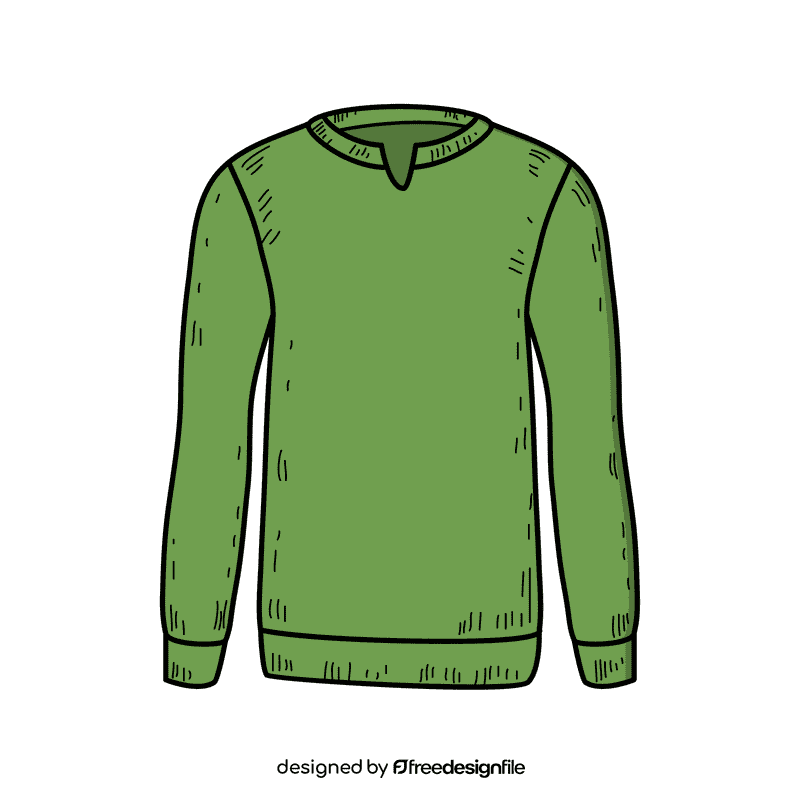 Men notch neck sweater clipart