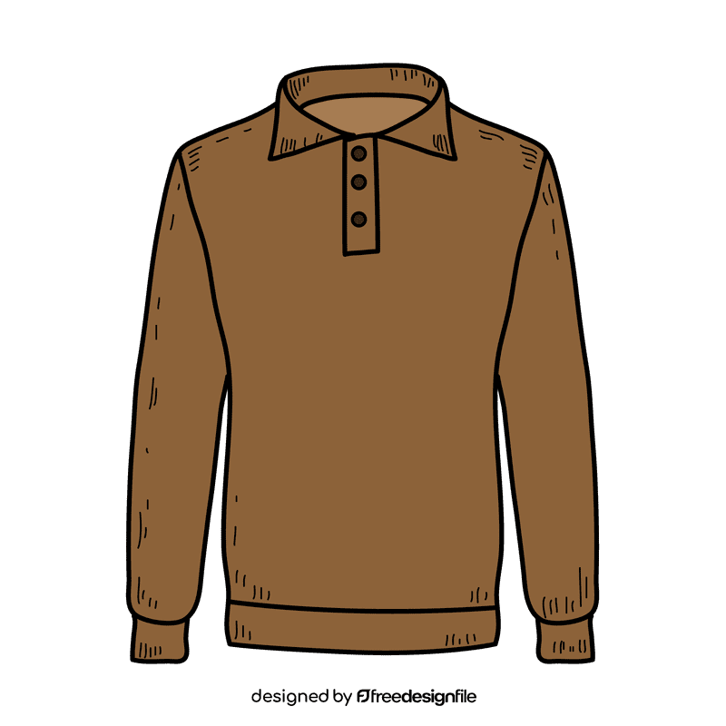 Men polo collar sweater clipart