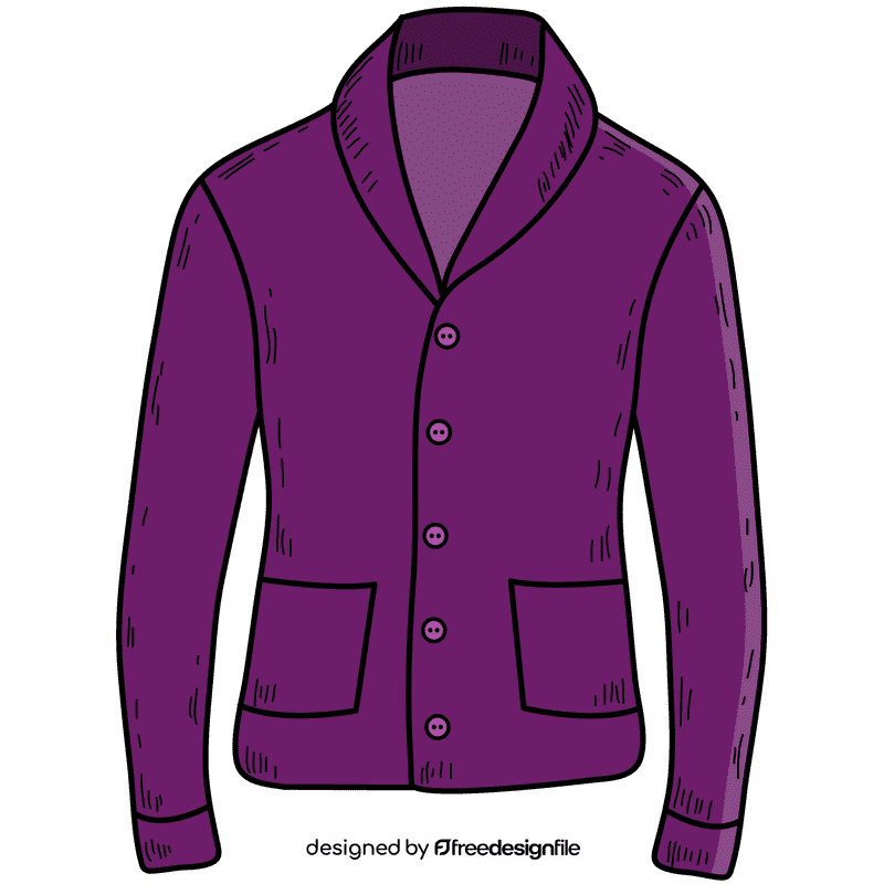 Men shawl collar cardigan sweater clipart