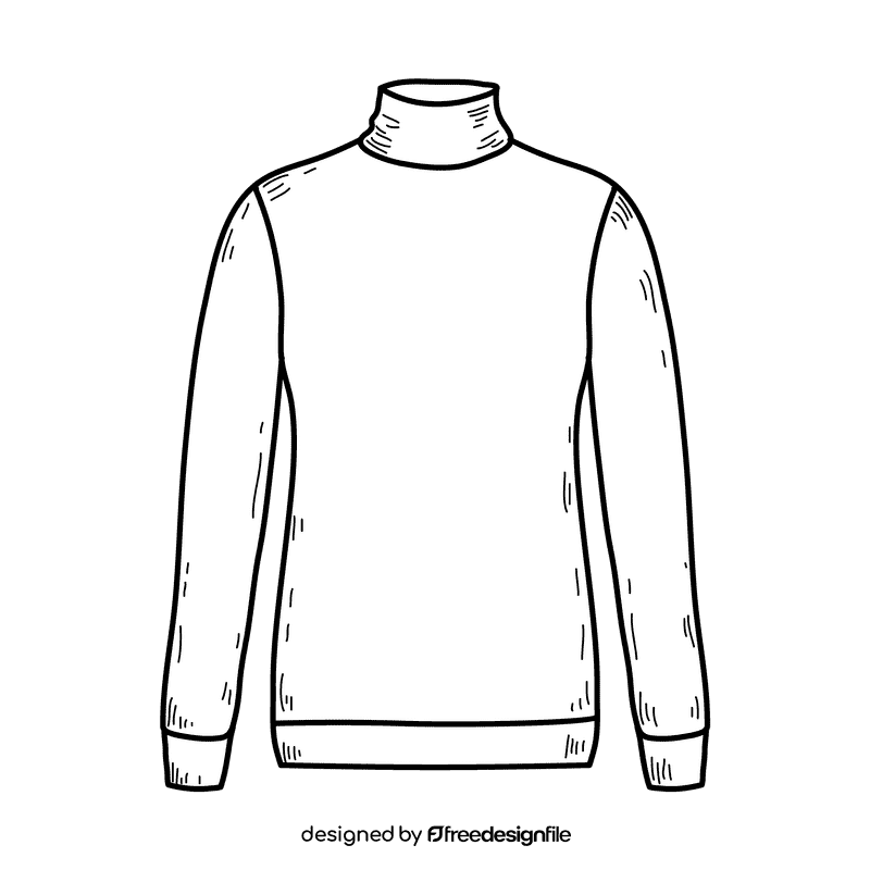 Men turtle neck sweater black and white clipart