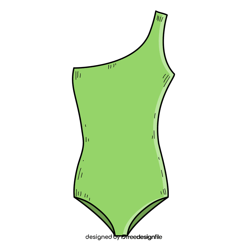 Women one shoulder swimsuit clipart
