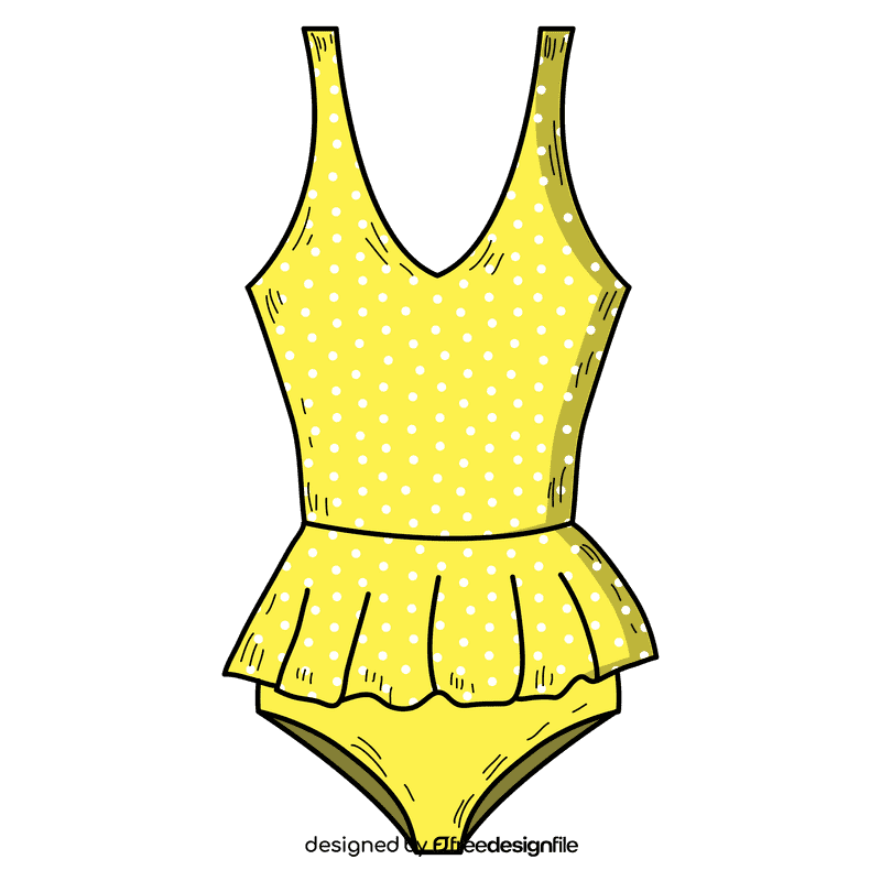 Women peplum swimsuit clipart