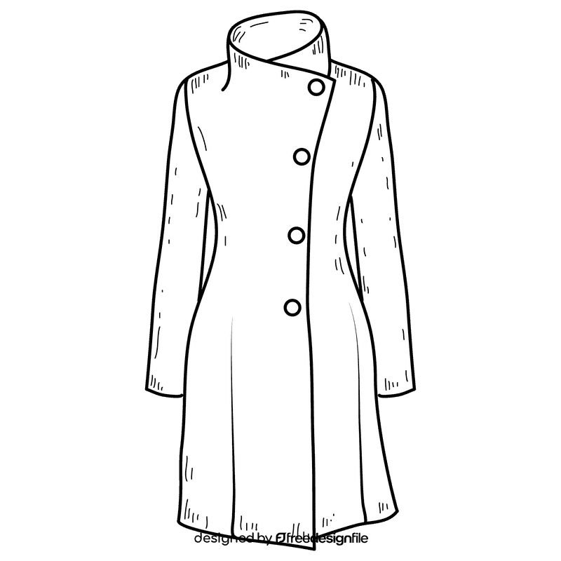 Women over coat black and white clipart