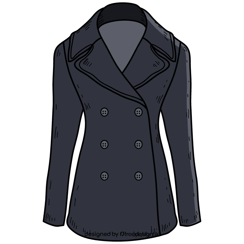 Women pea coat clipart