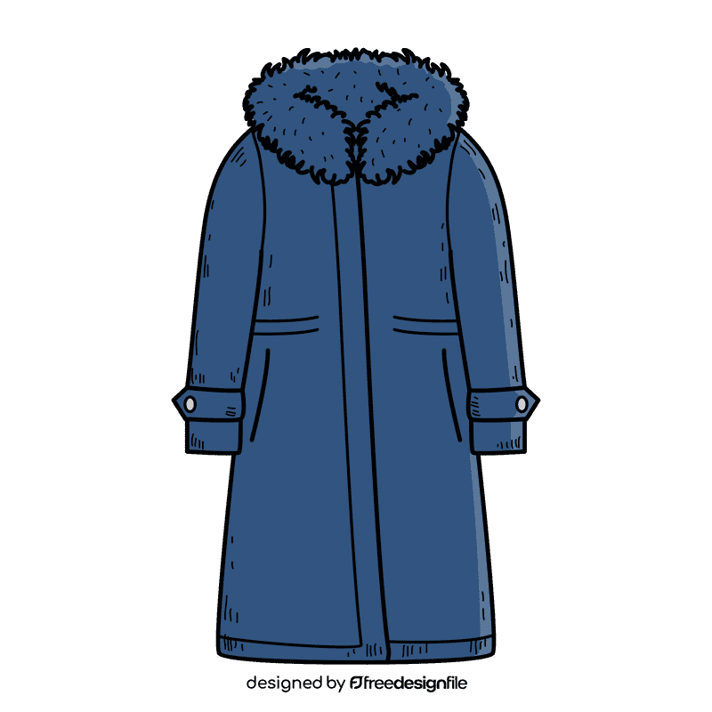 Women winter wool coat clipart