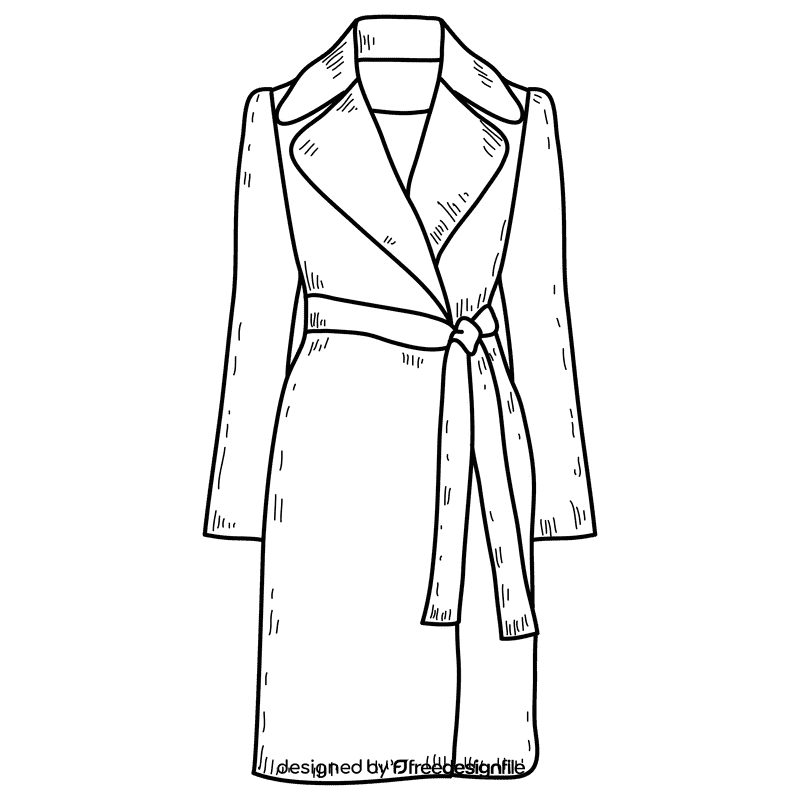 Women wrap coat black and white clipart