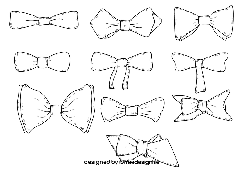Men bow tie black and white vector