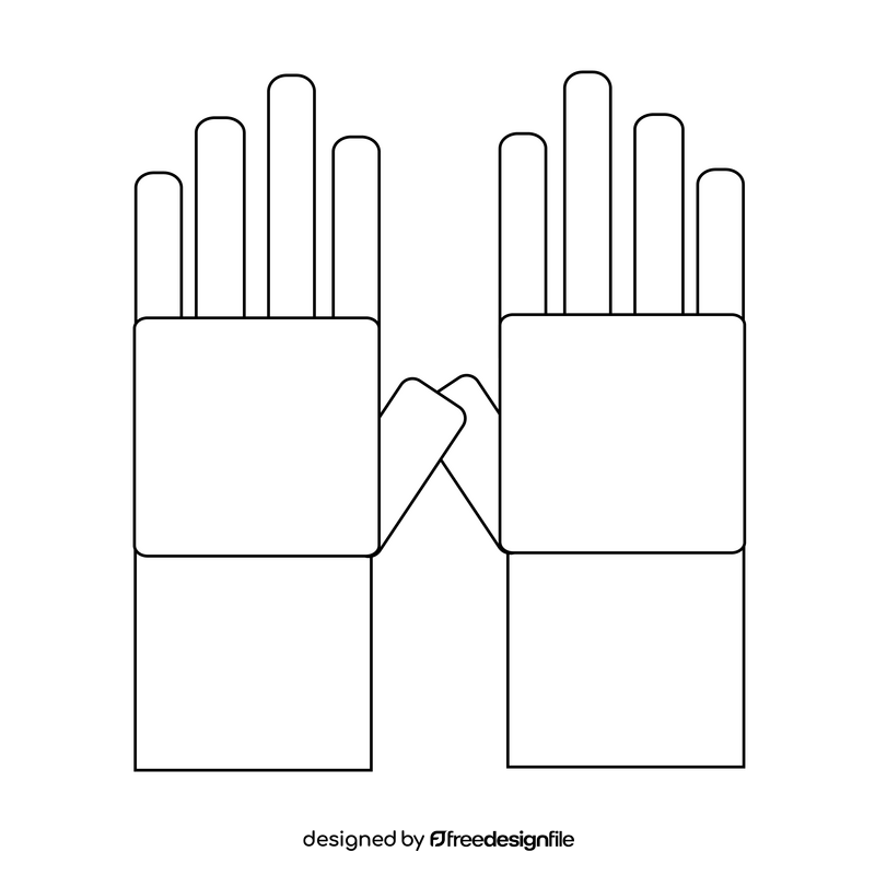 Latex gloves drawing black and white clipart