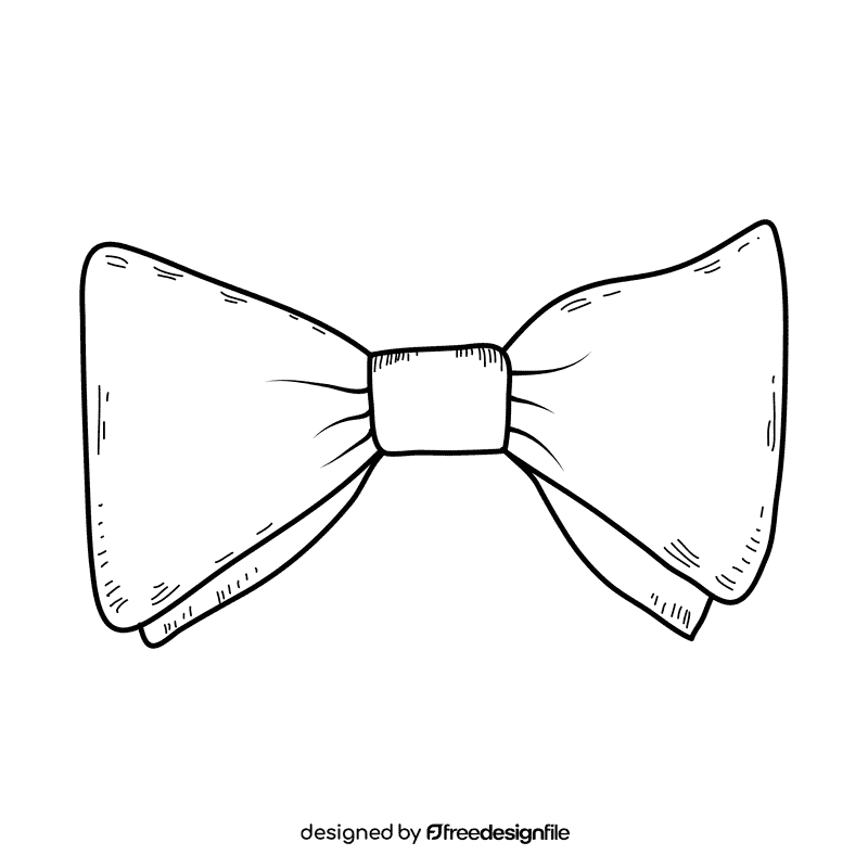 Men butterfly bow tie black and white clipart