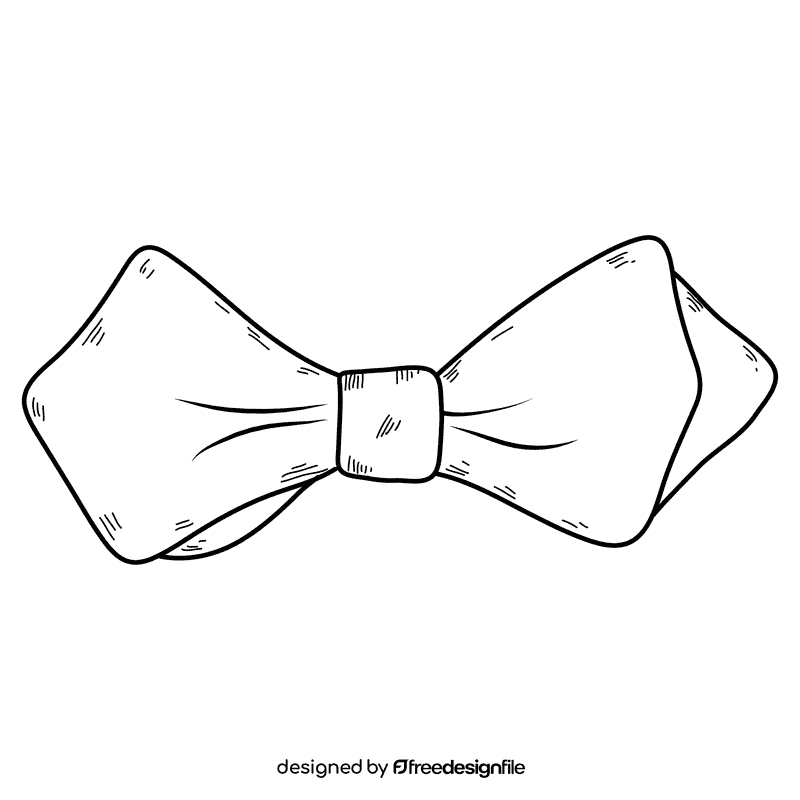 Men diamond point bow tie black and white clipart