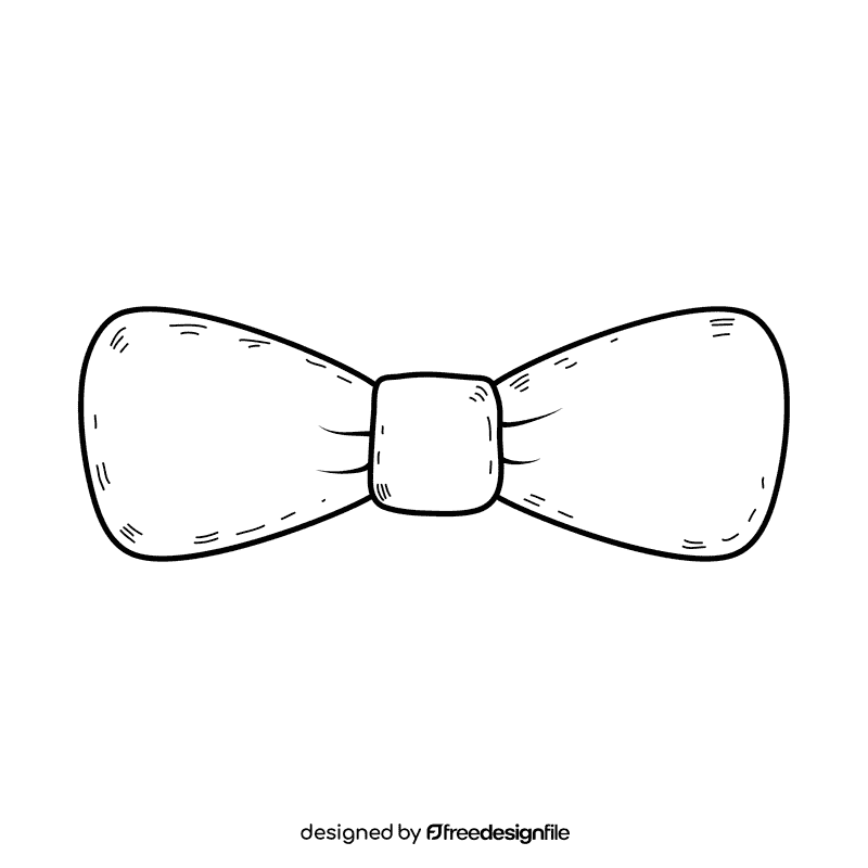 Men rounded club bow tie black and white clipart