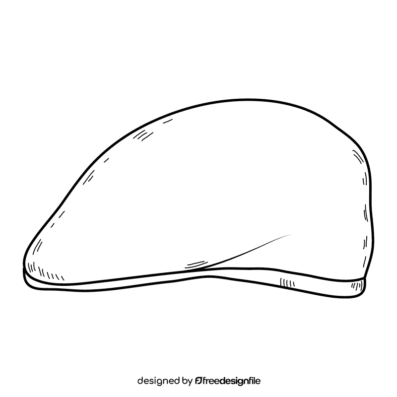 Men ascot cap black and white clipart