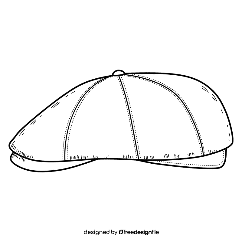 Men gatsby cap black and white clipart
