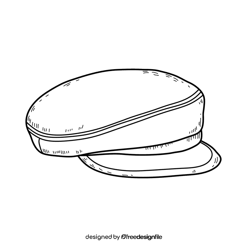 Men greek fisherman cap black and white clipart