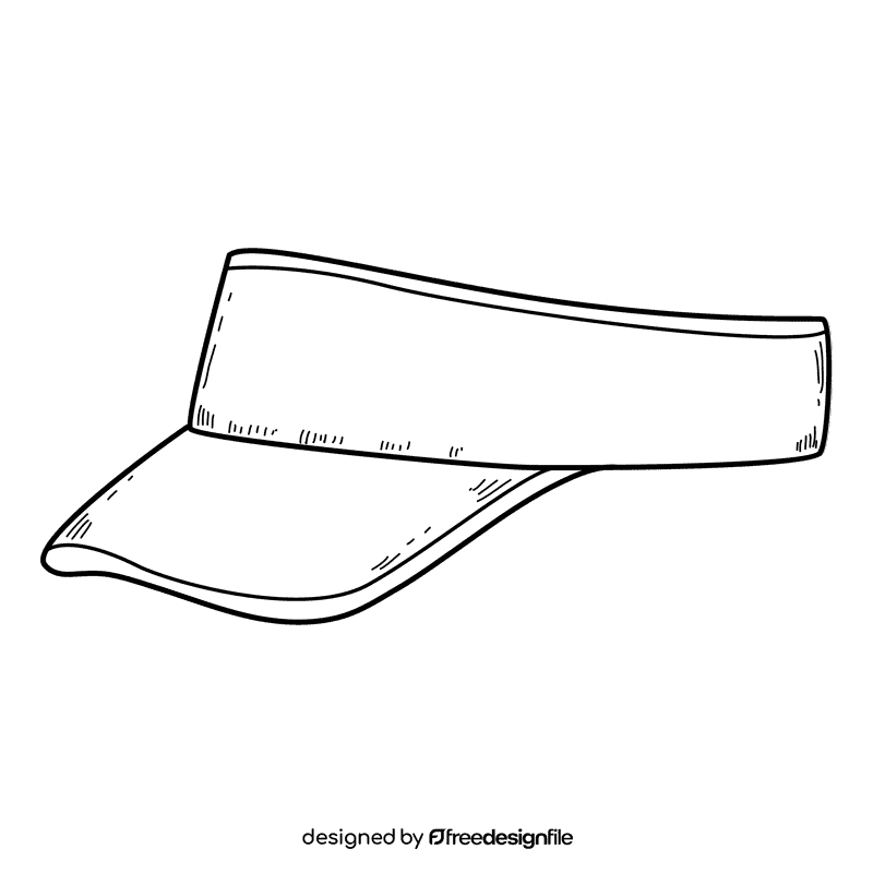 Men visor cap black and white clipart