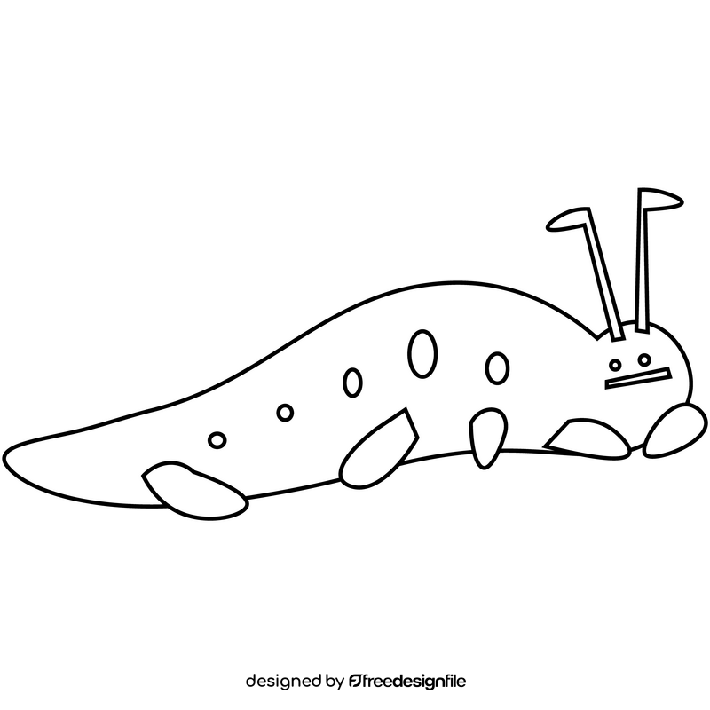 Green caterpillar resting black and white clipart free download