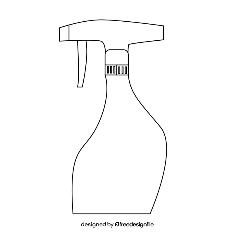 Spray cleaning drawing black and white clipart