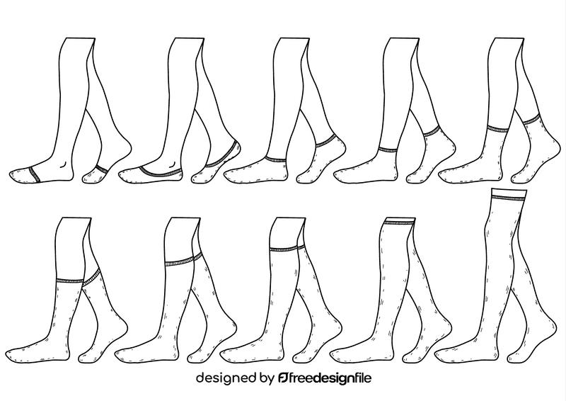Socks black and white vector