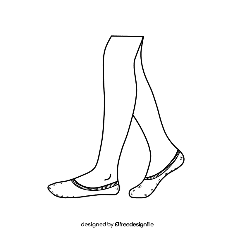 Invisible sock black and white clipart