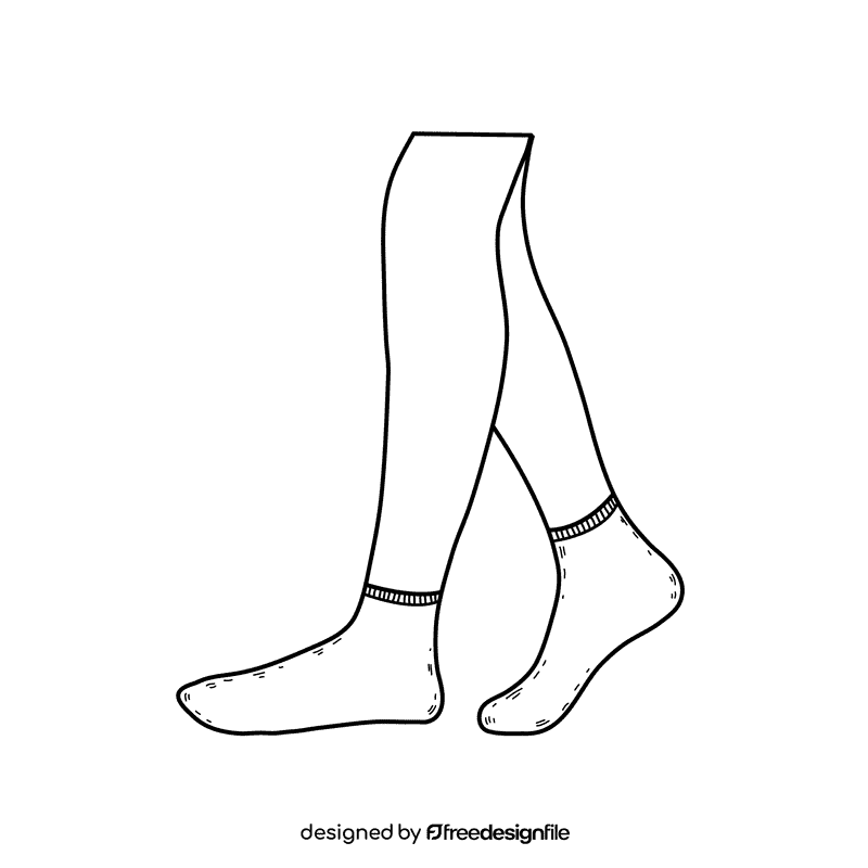 Ped sock black and white clipart