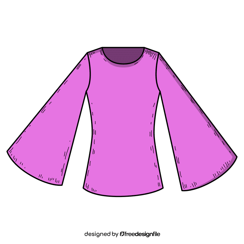 Bell sleeve blouse clipart