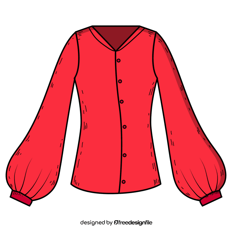 Bishop sleeve blouse clipart