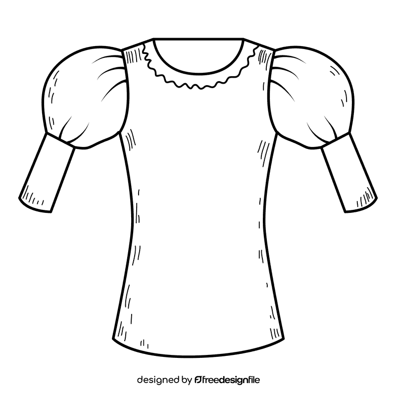 Juliette sleeve blouse black and white clipart