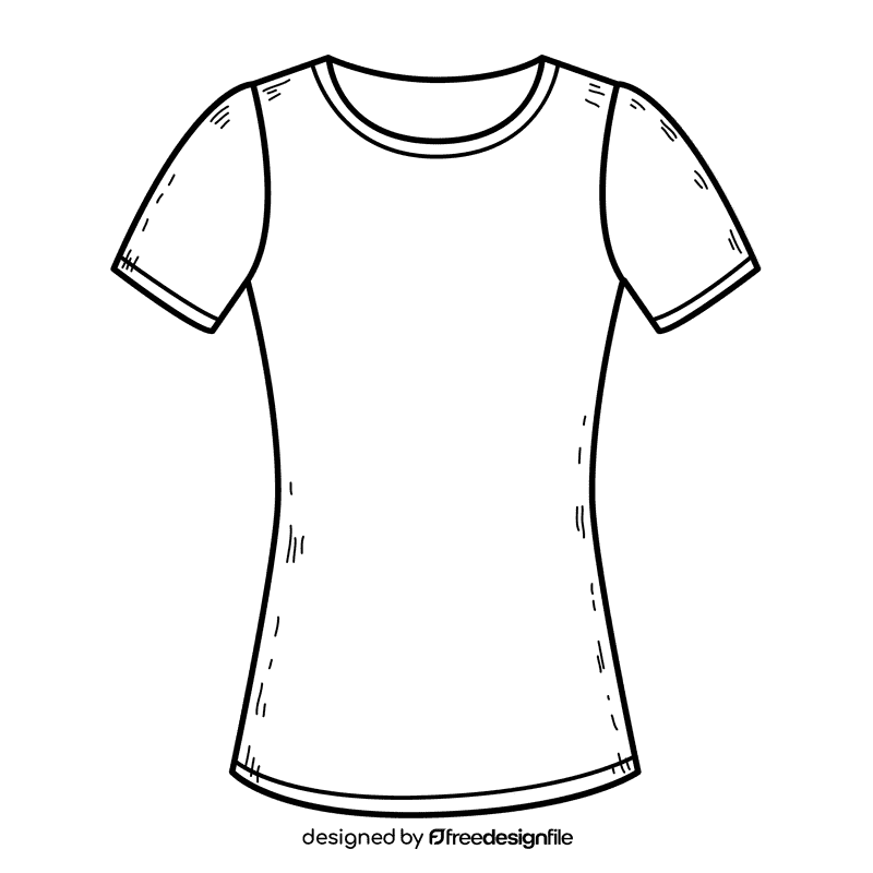 Tshirt sleeve blouse black and white clipart