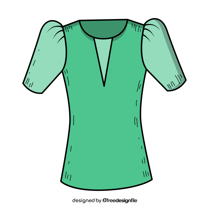Tucked sleeve blouse clipart