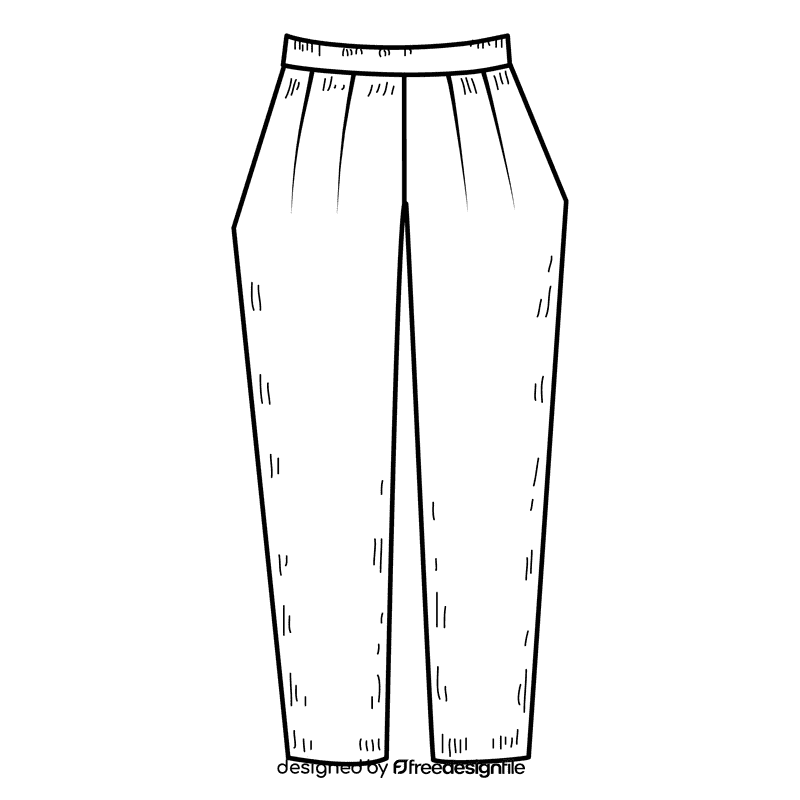 Women pegged pant black and white clipart