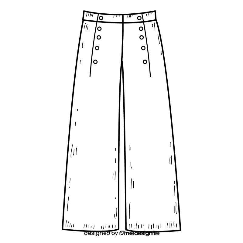Women sailor pant black and white clipart