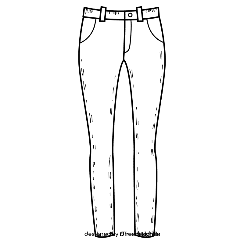 Women skinny pant black and white clipart