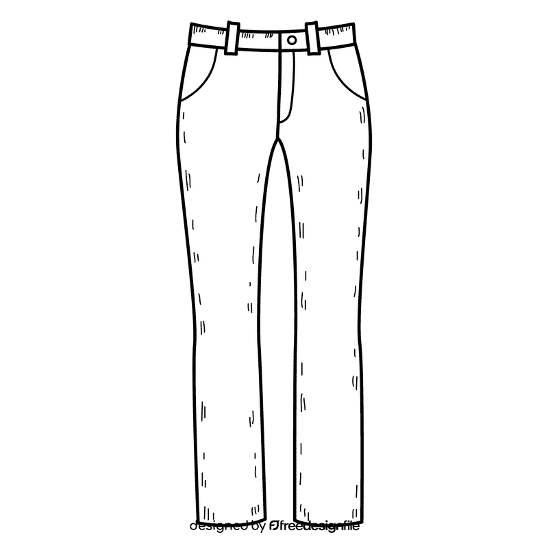Women straight pant black and white clipart