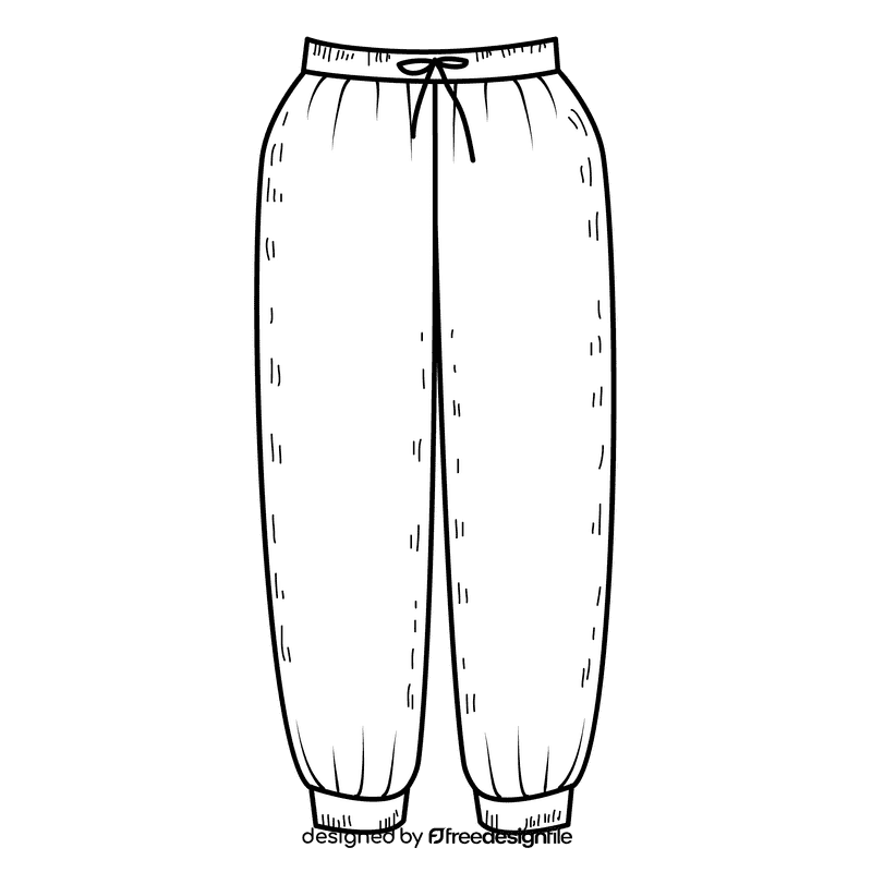Women sweat pant black and white clipart