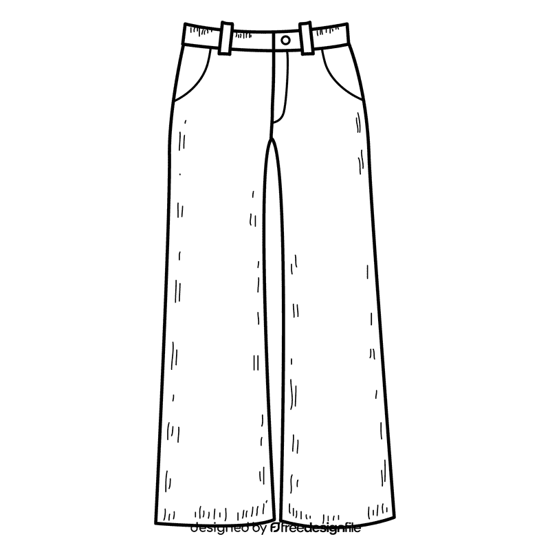 Women wide leg pant black and white clipart