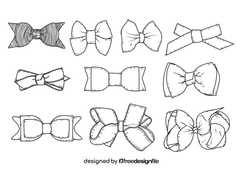 Baby hair bow black and white vector