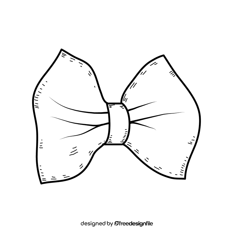 Baby classic bow black and white clipart
