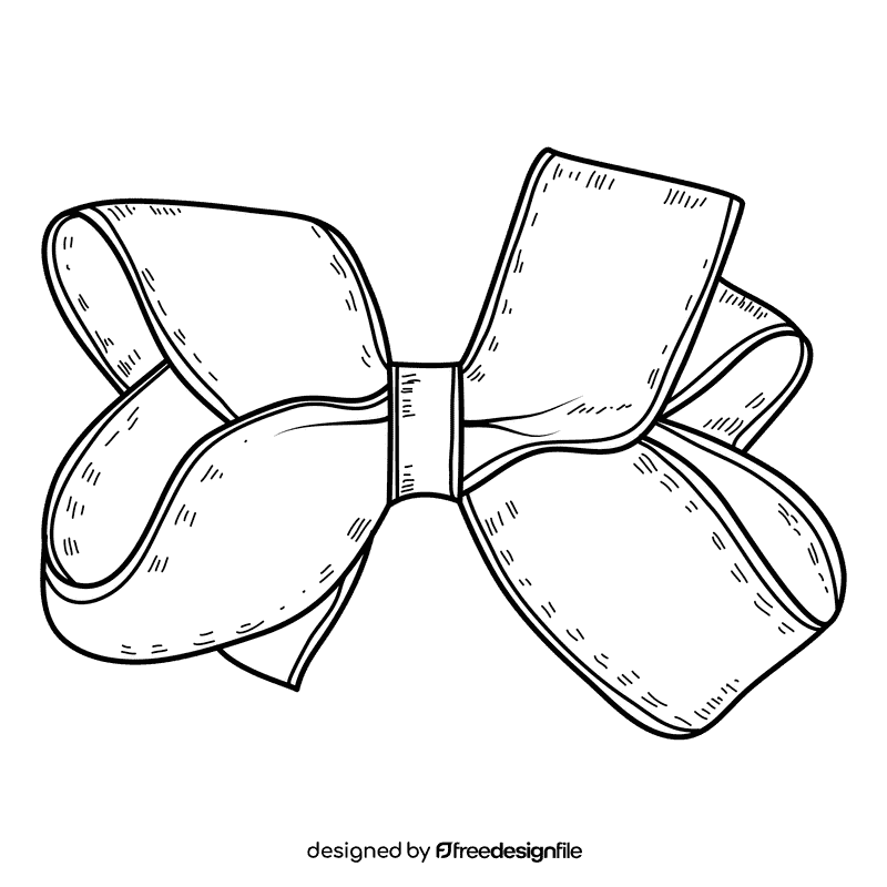 Baby grosgrain boutique bow black and white clipart