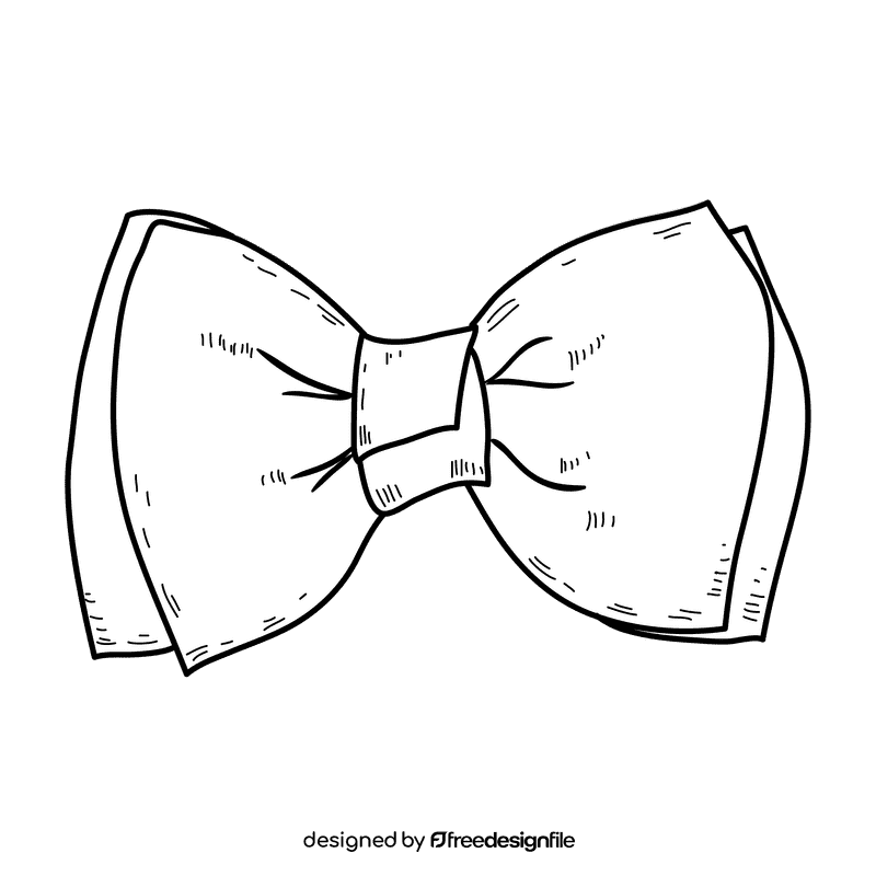 Baby modern twist bow black and white clipart