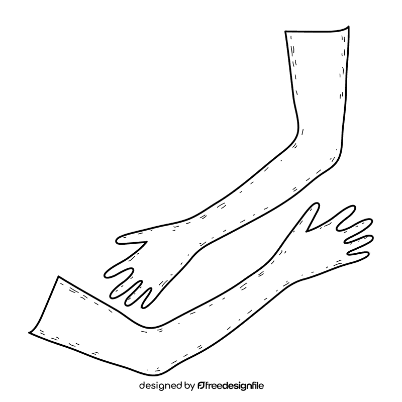 Arm long gloves black and white clipart