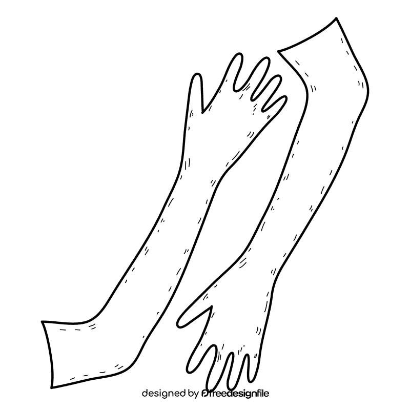 Elbow length gloves black and white clipart