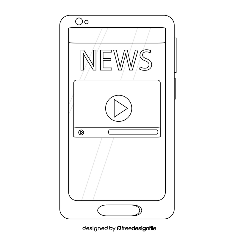 Mobile phone drawing black and white clipart