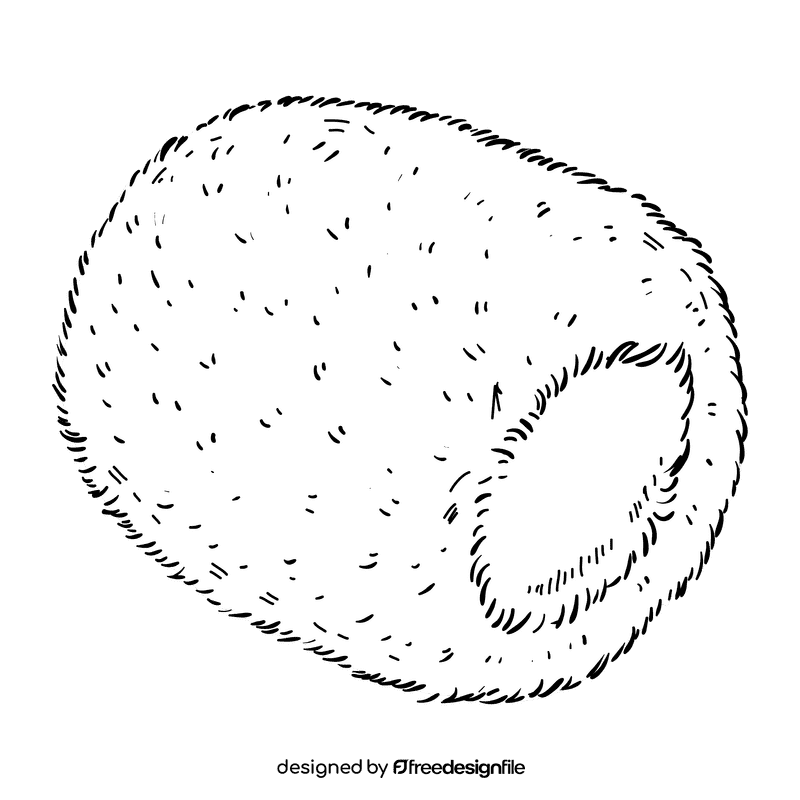 Muff gloves black and white clipart