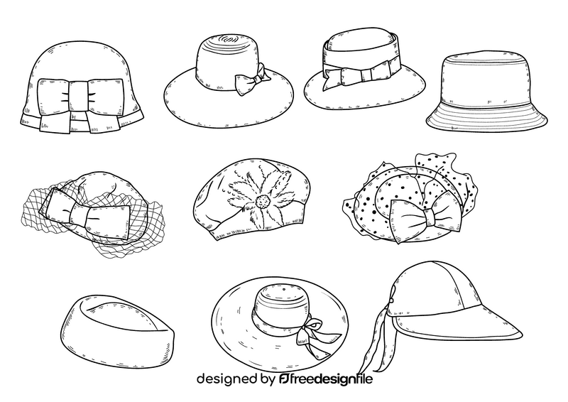 Women hat black and white vector