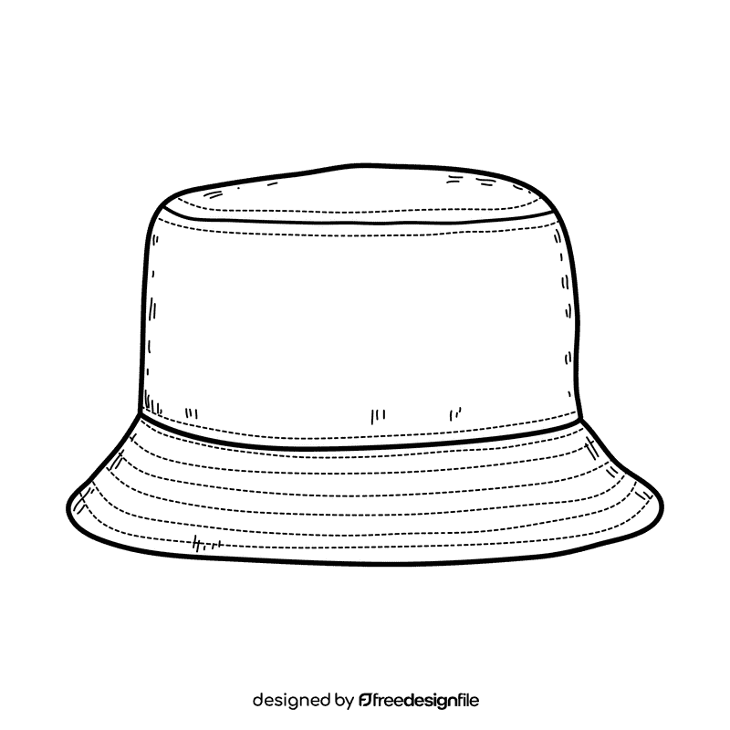 Women buckett hat black and white clipart