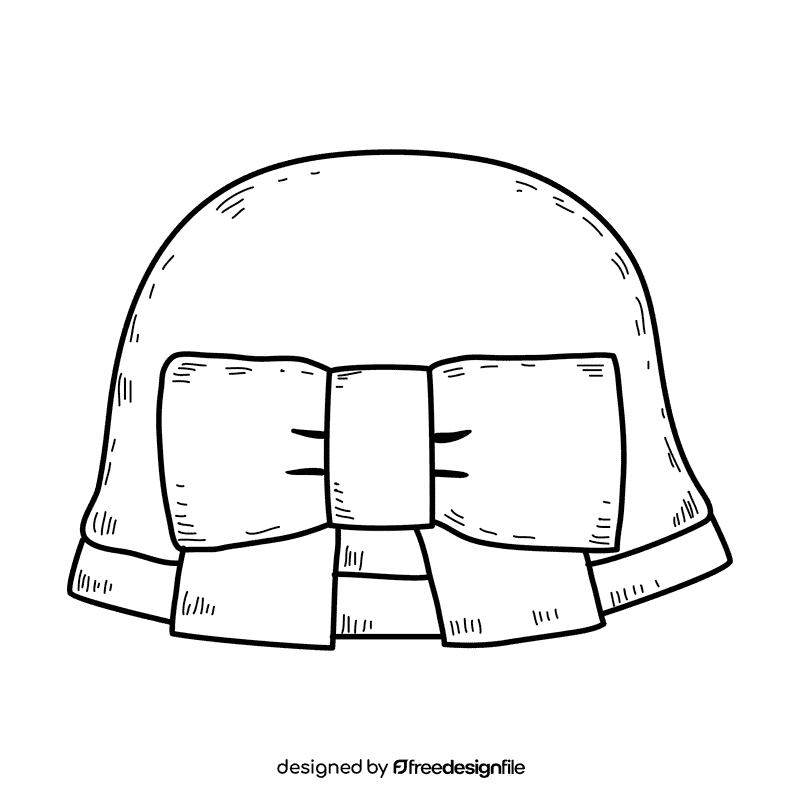 Women cloche hat black and white clipart